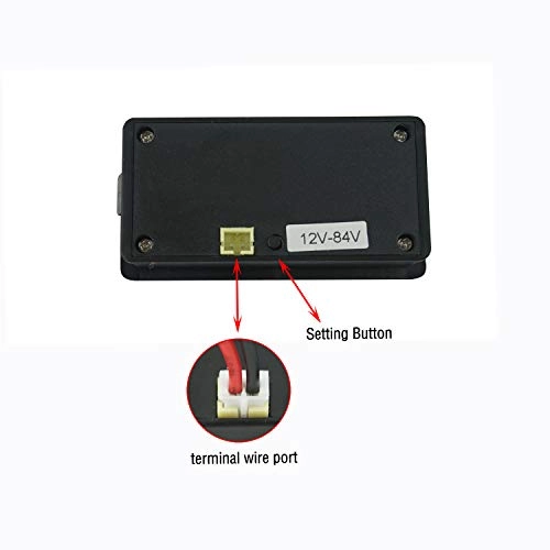 Battery Meter - 12-84V With Alarm Green