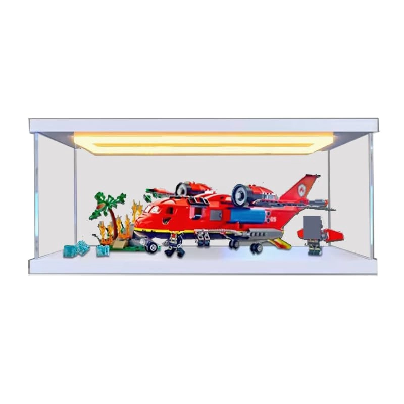HCAEIOFJ Clear Acrylic Display Case (60413) - for Lego City White Bottom+top Light