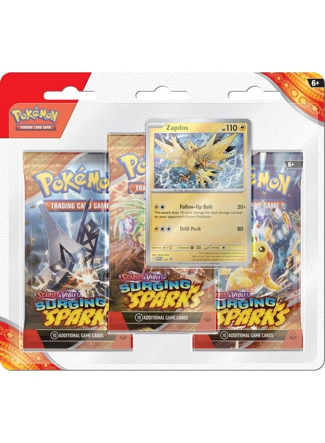 Pokémon TCG Scarlet & Violet 8 Surging Sparks Three Booster Blister
