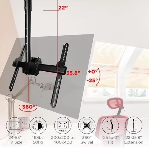 Ceiling TV Mount - 50kg 26-70 inch