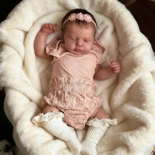 LOULOU Reborn Baby Doll - 20 Inch Soft Cloth Body & Vinyl Limbs Sleeping Ages 3+