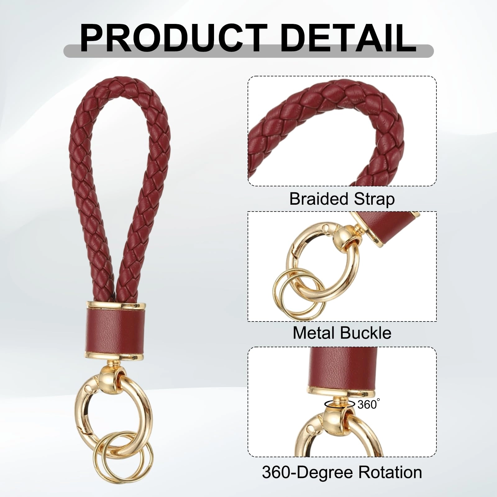 Braided Leather Keychain - Animal