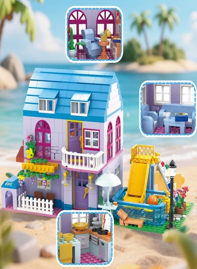 Girls Summer Villa - Building Set Compatible with Lego Friends Ages 6+