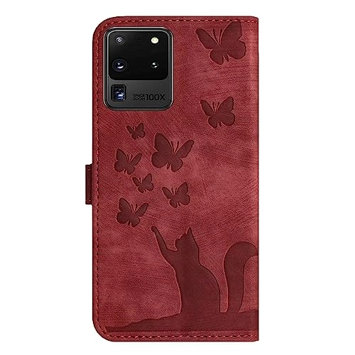 Cute Cat Case - Leather Wallet for Samsung Galaxy S20 Ultra