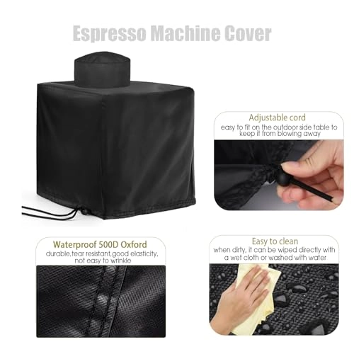 Espresso Machine Cover - 13.5"D x 13.9"W x 16"H Black