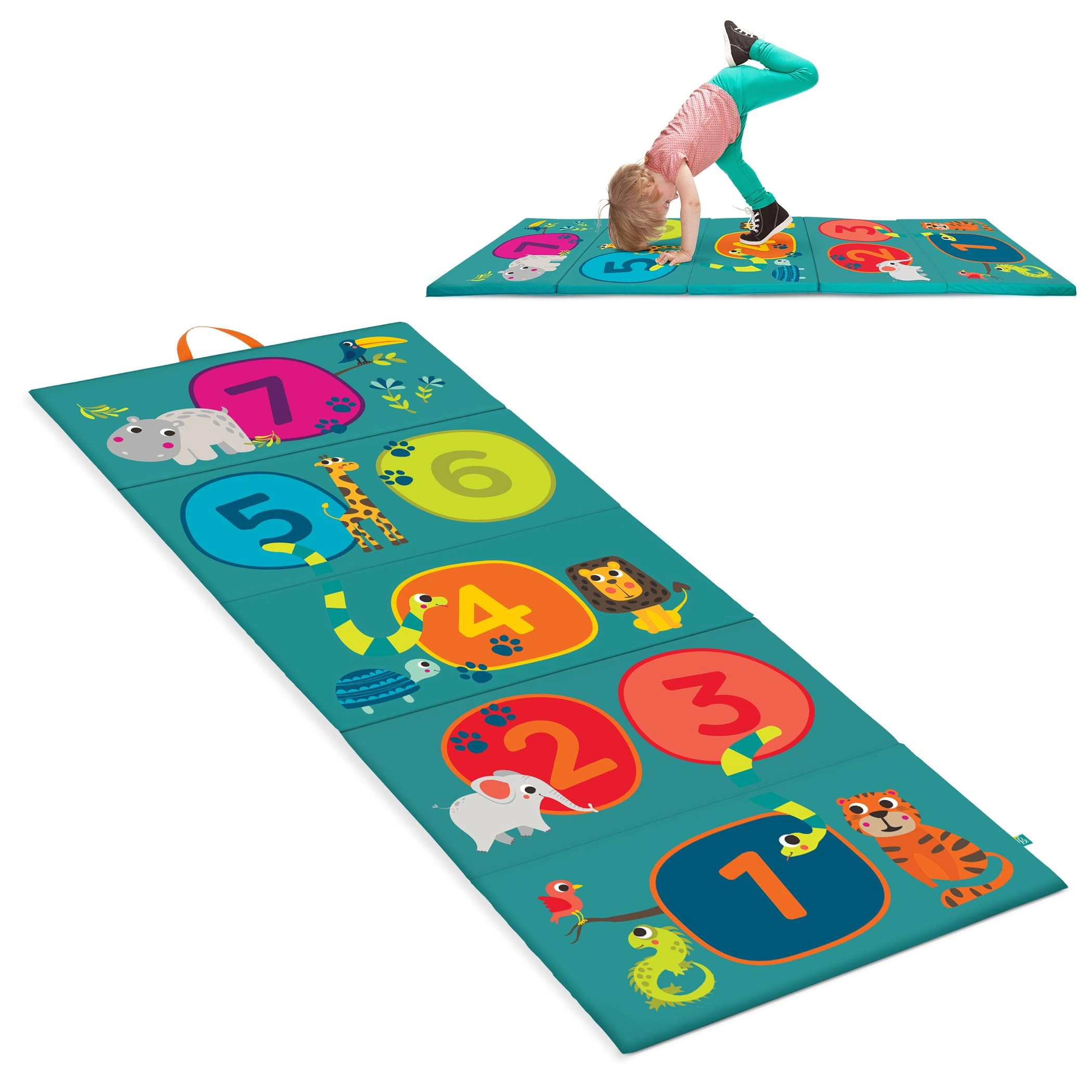 MZA STORES Tumbling Mat - Numbers Animals 3 Years