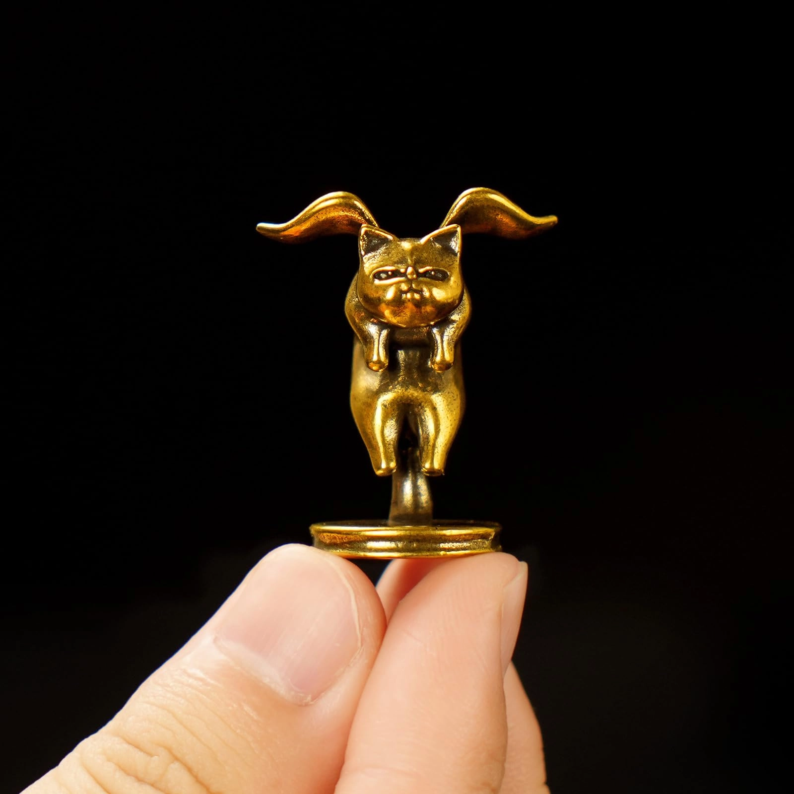 Winged Cat Figurine - Brass