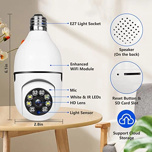 Light Bulb Security Camera 1080p