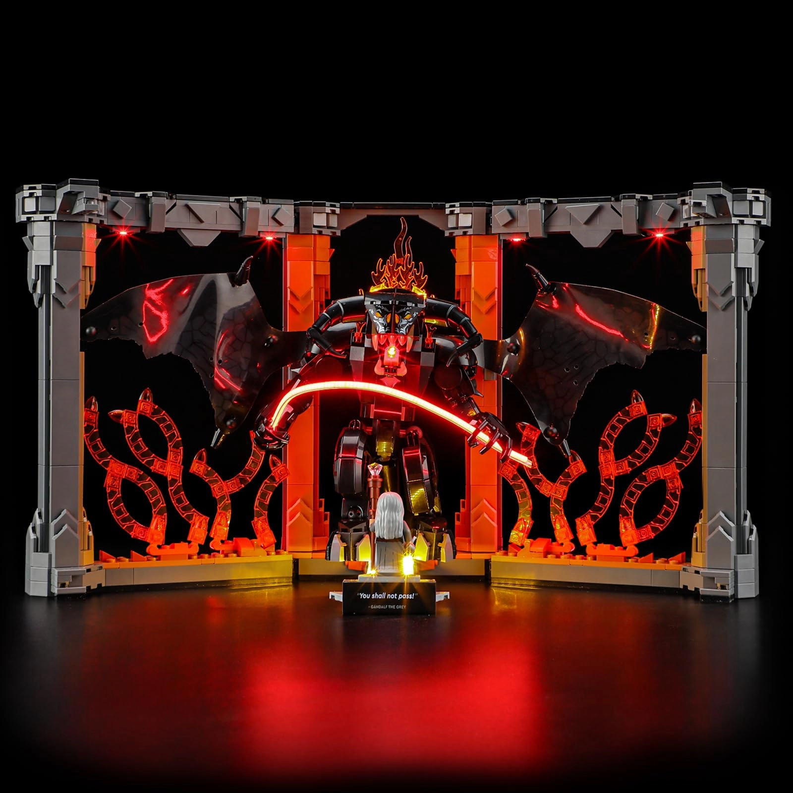 YEABRICKS LED Light for LEGO 10367 Icons The Lord of the Rings: Balrog Bookend Building Blocks Model