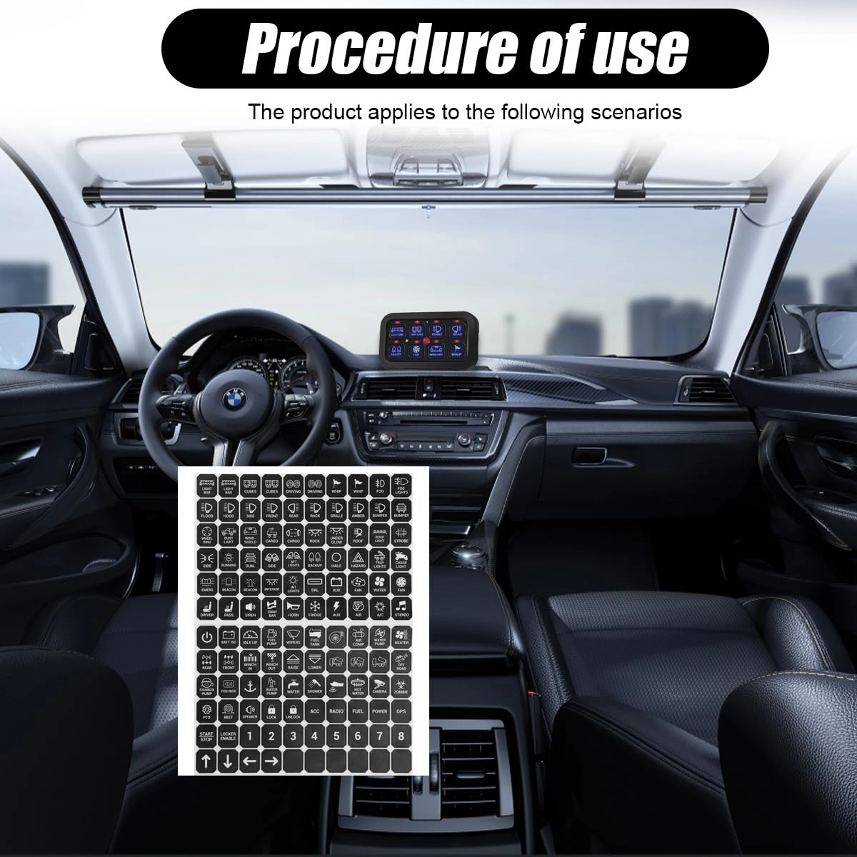 Switch Panel Sticker - Vertical 120PCS Black