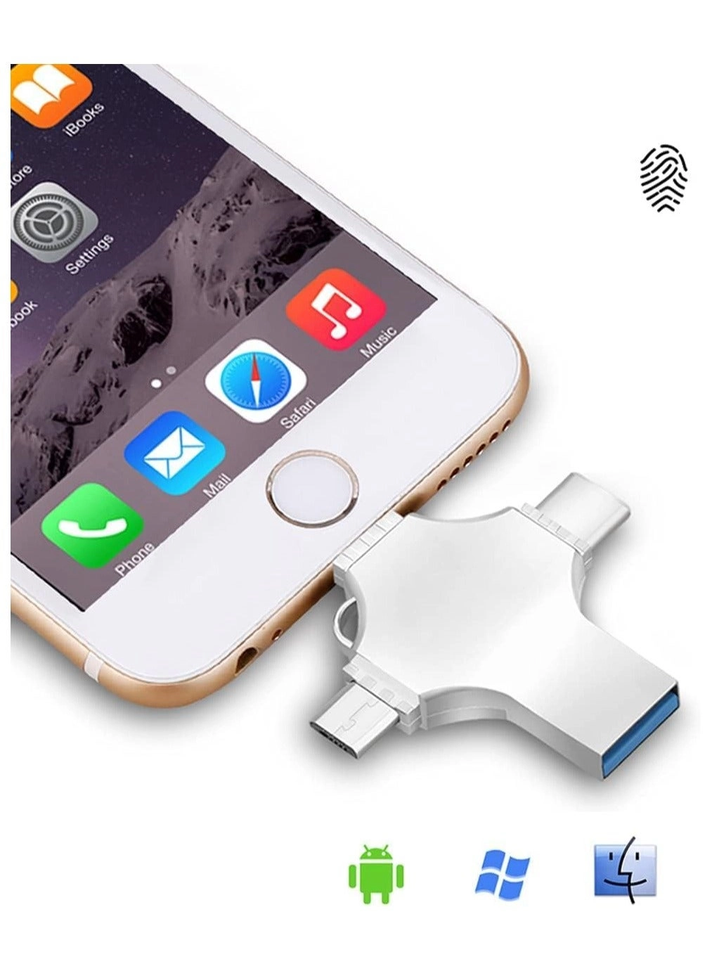 OTG 4 in 1 USB Flash Drive - USB 3.0 Lightning Type-C Micro USB 512GB