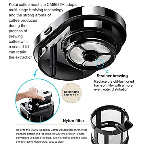 Filter Coffee Machine - Programmable 24hr Timer LCD Display Reusable Filter