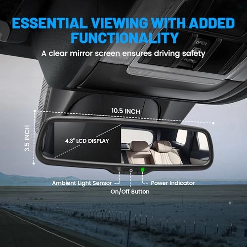 Rear View Mirror Camera Monitor - 4.3 Inches 480x272 Resolution