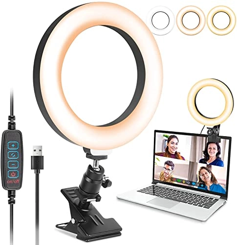 Selfie Ring Light - 3 Color Modes 10 Level Dimmable USB Powered