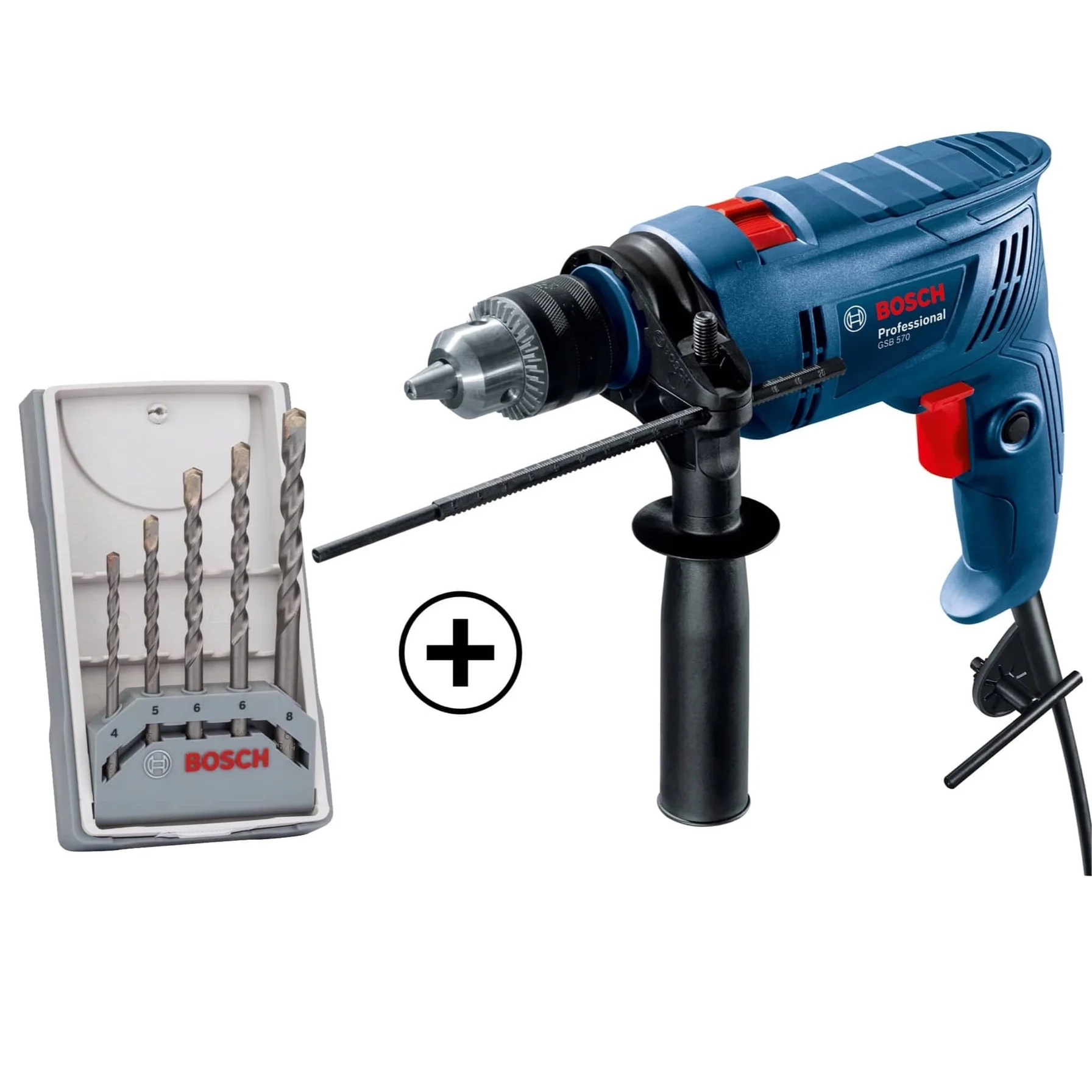 Bosch GSB 570 - 570 W + CYL-3 - 5 Pc.