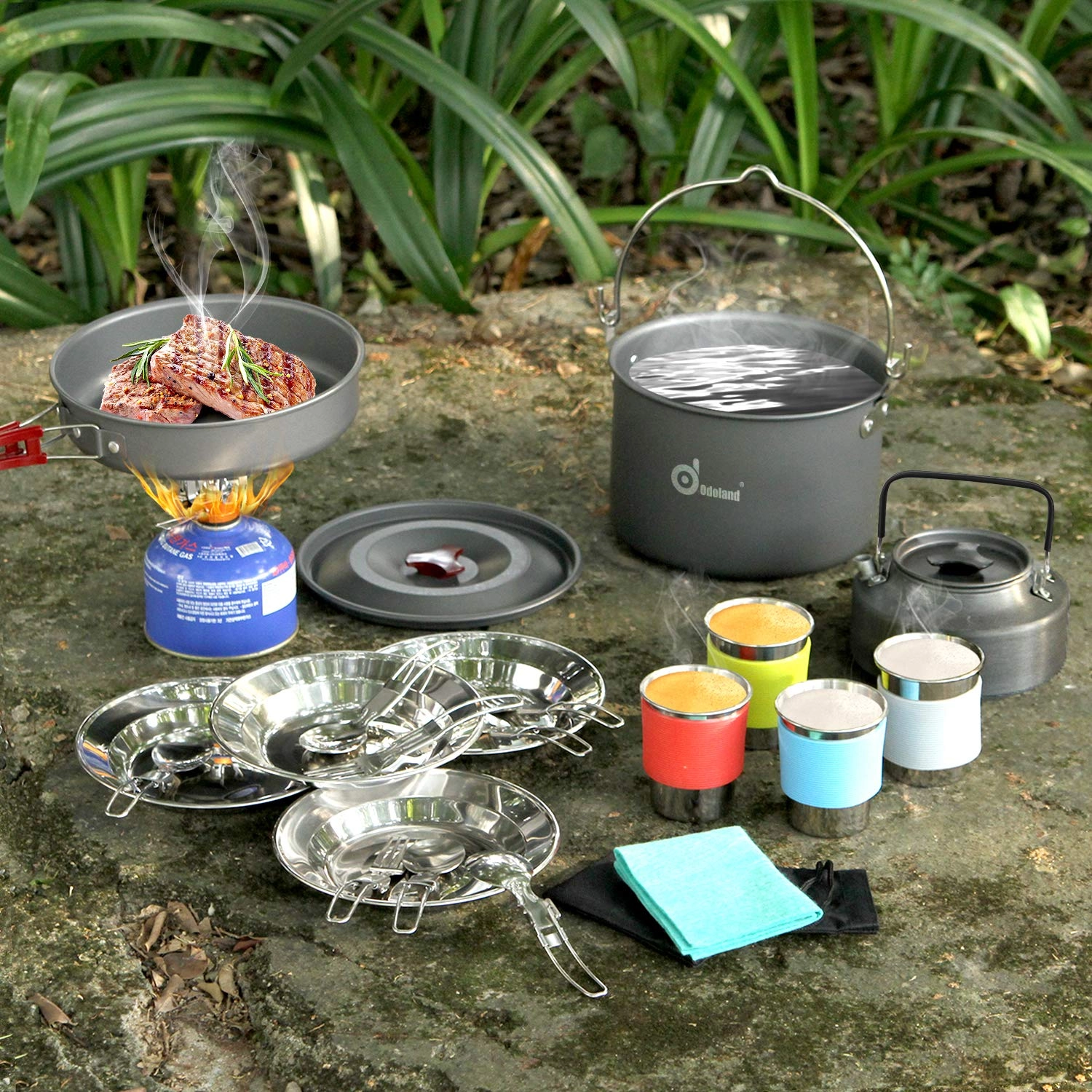 Camping Cookware Mess Kit - 22pcs