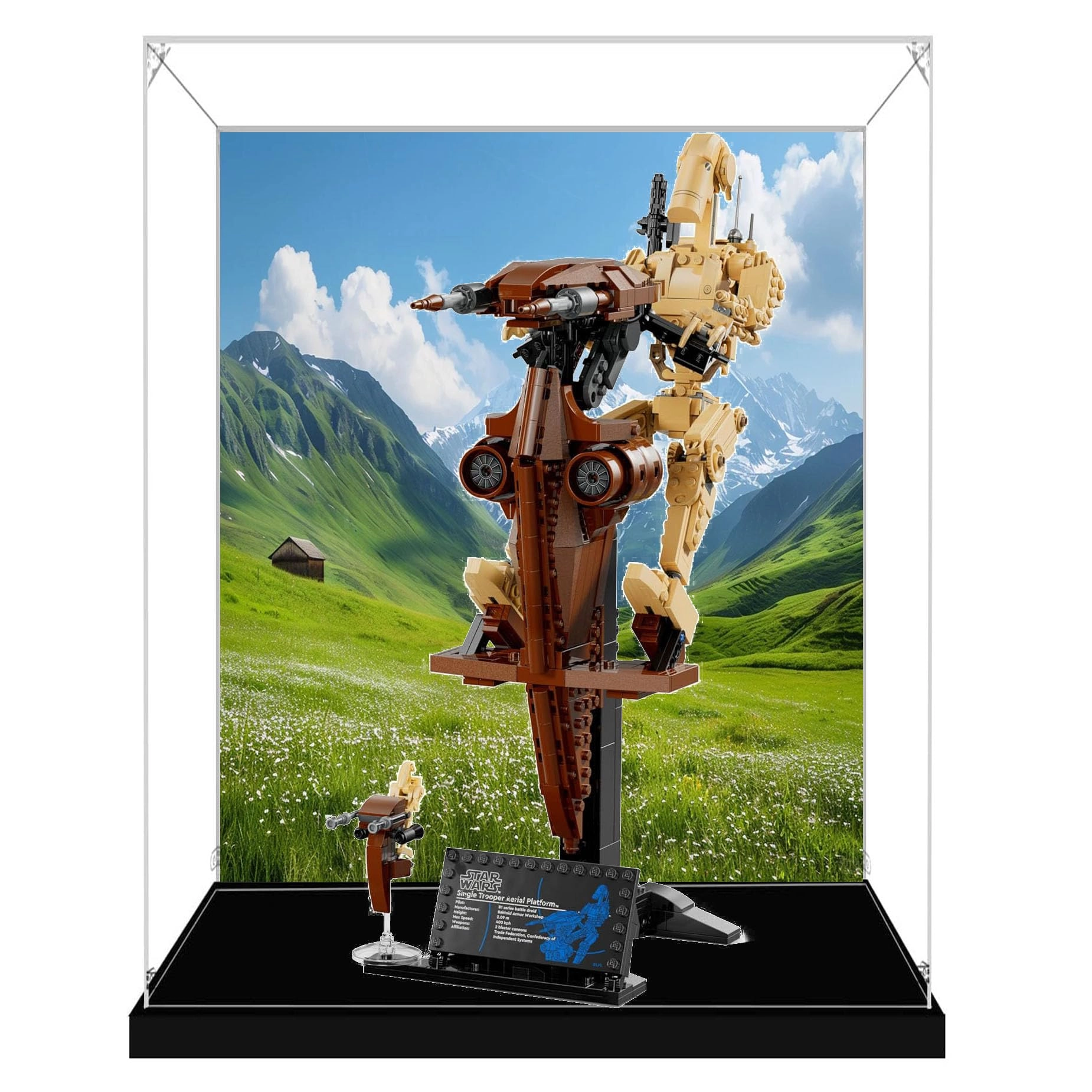 PHOVKFR Acrylic Transparent Collectible Display Case for LEGO 75428 Fighting Robots - Acrylic