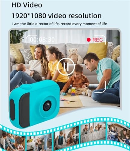 Min Kids Digital Camera - 2.0-Inch HD Screen 32GB Blue