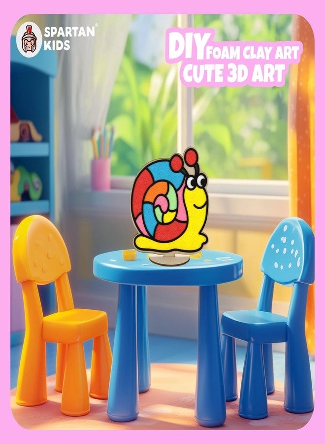 Wooden Rabbit, Honey Bee and Snail DIY Foam Clay Art Kit - 6+ years 3 pcs