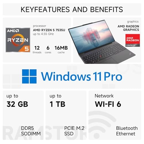 ThinkPad E16 - 16'' Ryzen 5 7535U 32GB DDR5 1TB SSD + USB-C 100W Docking Station