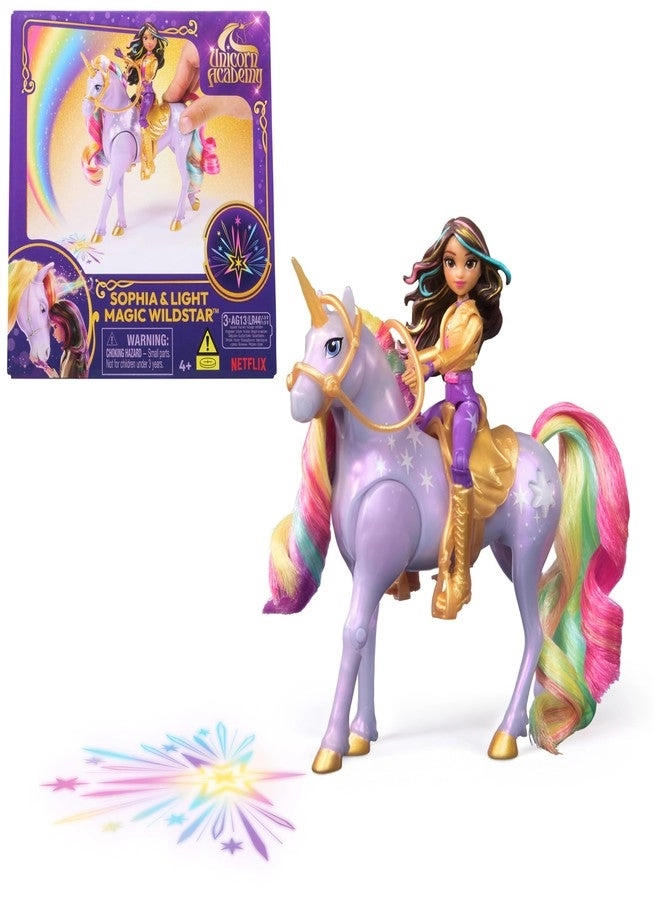 Spin Master Sophia Doll - 4.5" 7-Point Articulation + Wildstar Unicorn - Rainbow Light-up Ages 4+