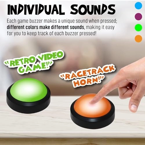 4 Player Light Up Game Buzzer System - 3 years and up 4 pieces