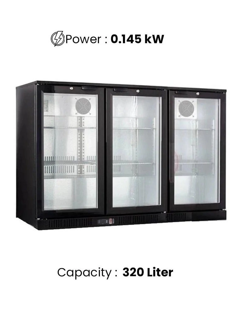 AL KHAYAM 3 Door Back Bar Cooler - 11 cu.ft 32-50 Fahrenheit