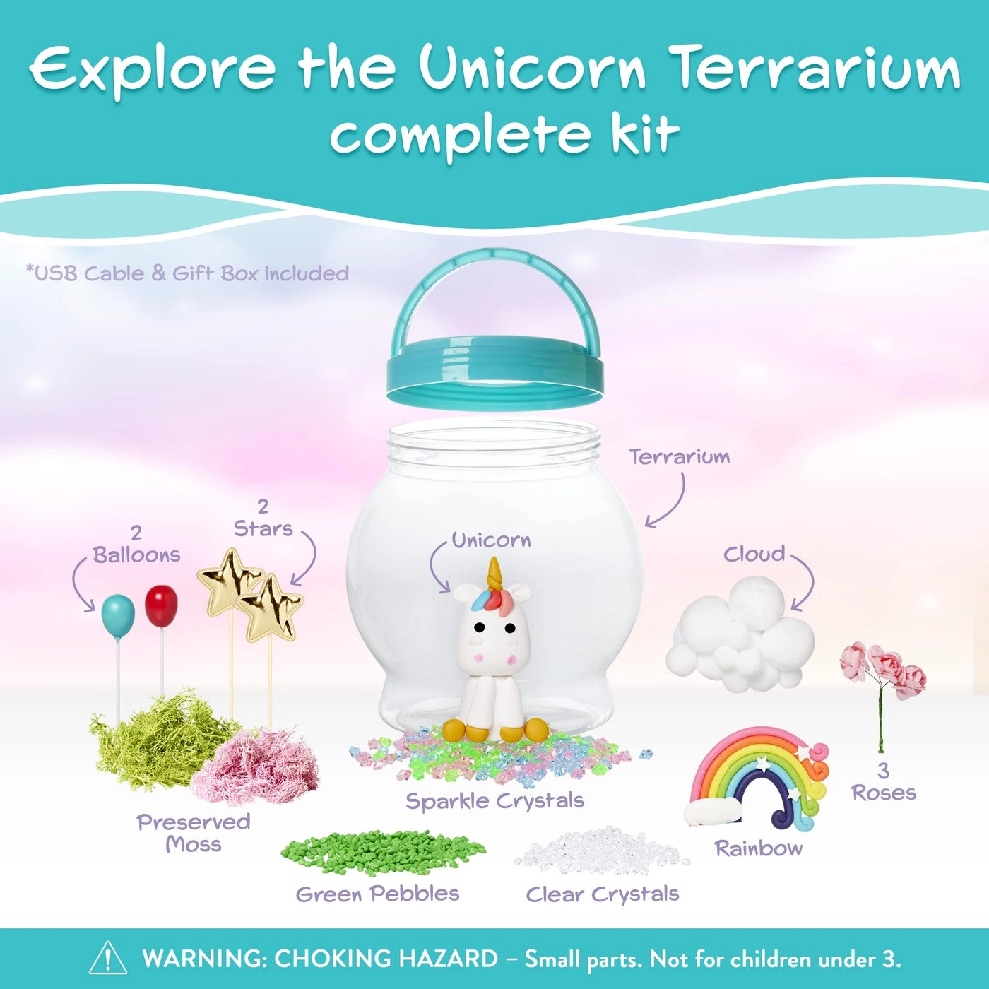 Light-Up Unicorn Terrarium Kit - 4+ years