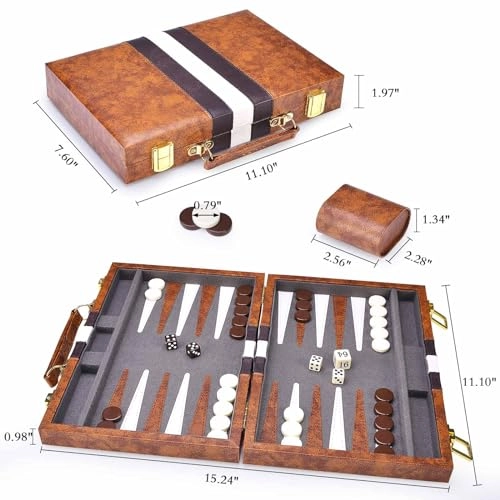 Backgammon Set - Folding Faux Leather