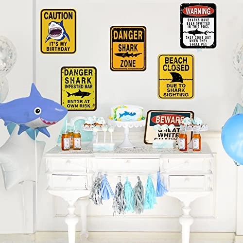 Shark Party Decorations - 6 PCS Birthday