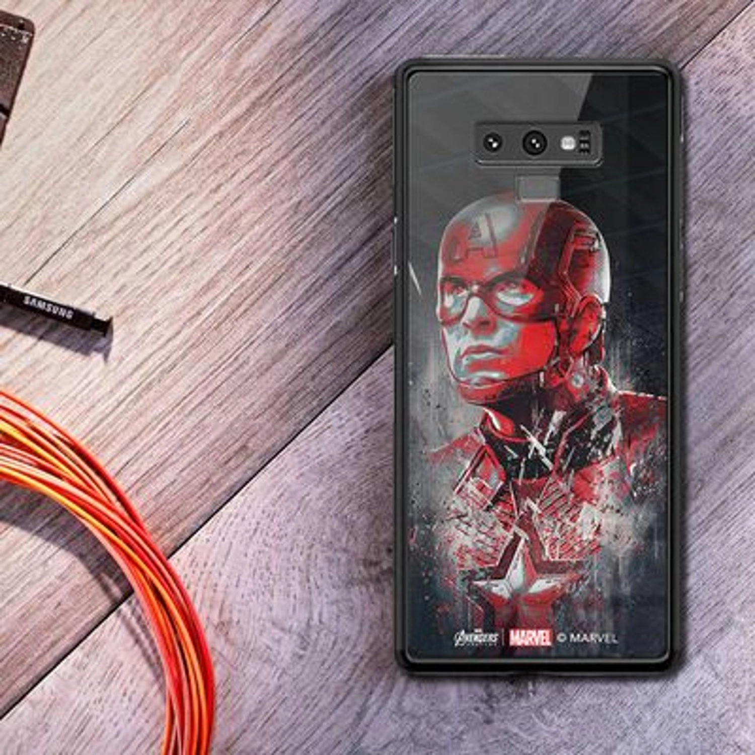 Red Face Captain America Back Case for Galaxy Note 9
