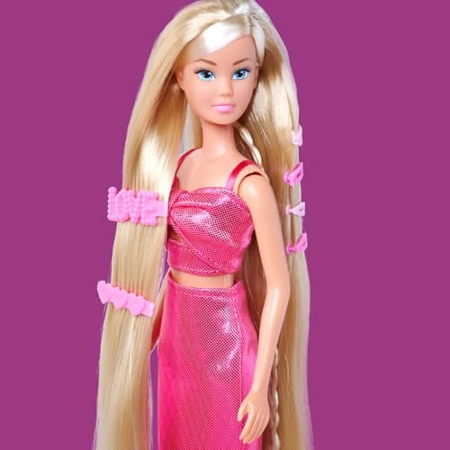 Steffi Love Hairdressing Doll - 29 cm Extra Long Hair Pink Glitter Dress Ages 3+