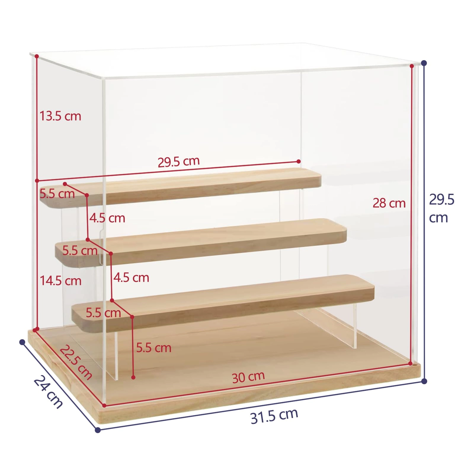 4 Tier Clear Acrylic Display Case - 1