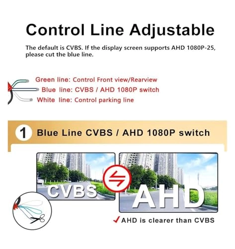 Intelligent Dynamic Trajectory Car Rear View Camera - Night Vision Wire 4K AHD 1080P