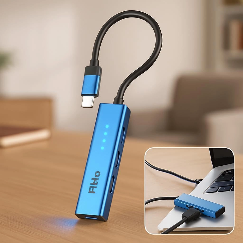 USB-C & USB 3.0 Hub - 4-Port Compact