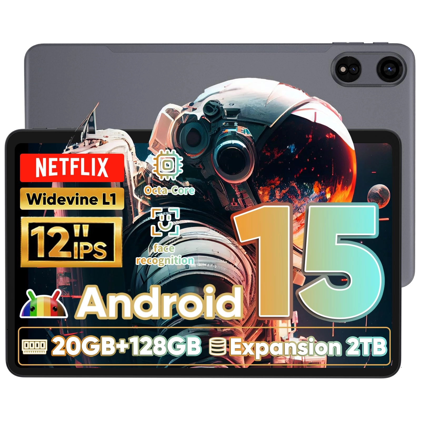 Android 15 Tablet - 128GB 12"