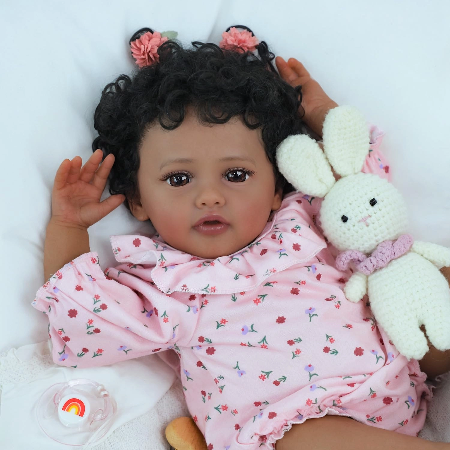 SCOM Betty Reborn Baby Doll - 18 inch Vinyl African American
