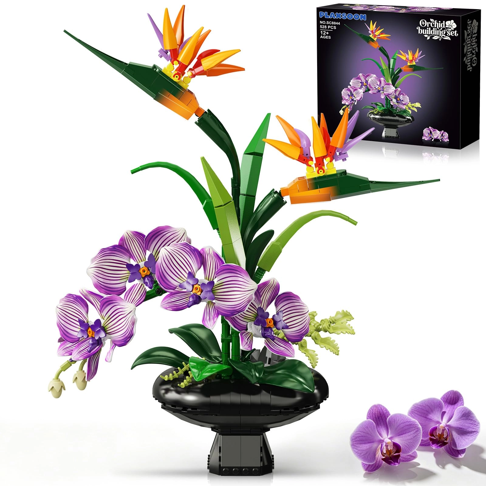 PLAXSOON Orchid Flowers Building Set - 505 pcs