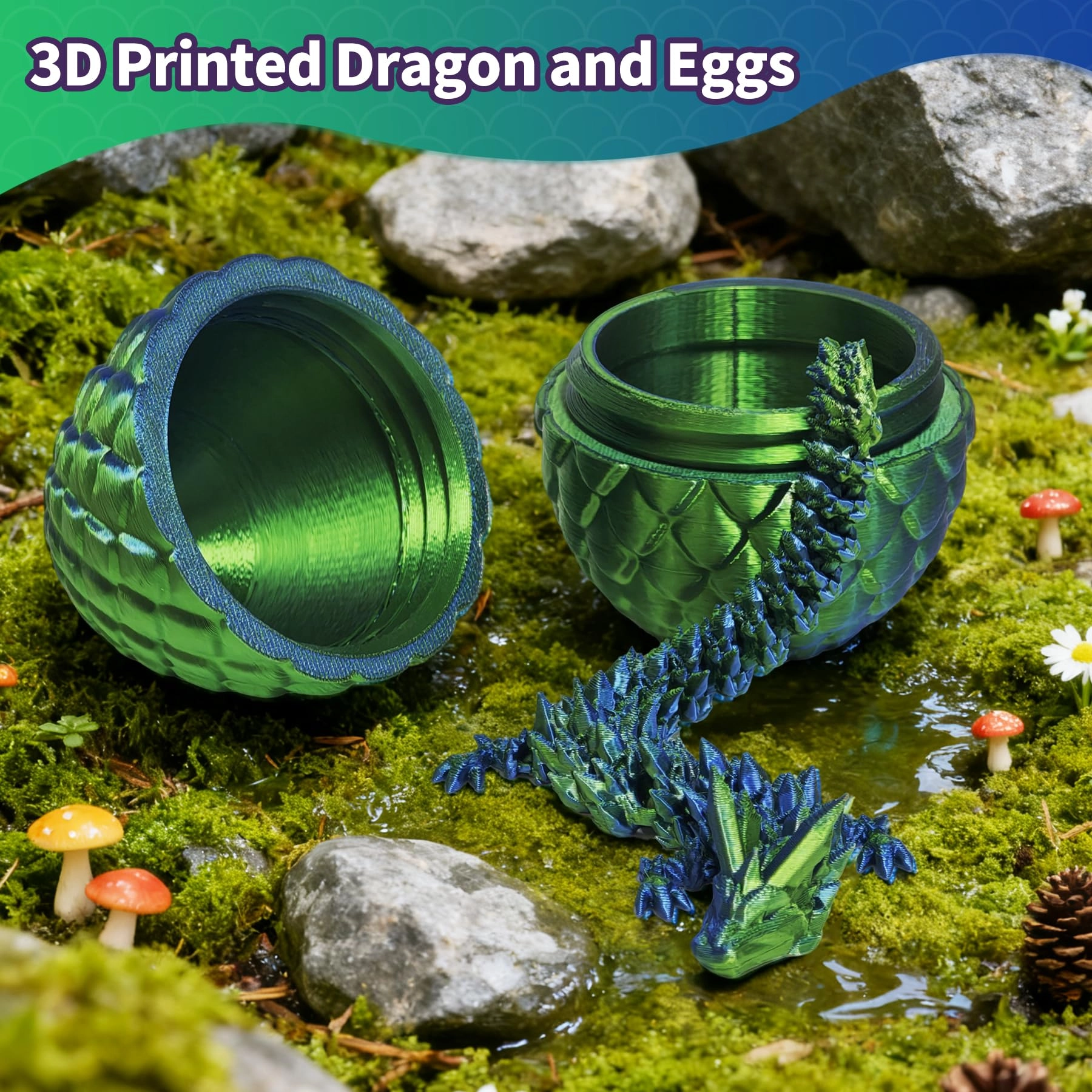 3D Printed Dragon in Egg
