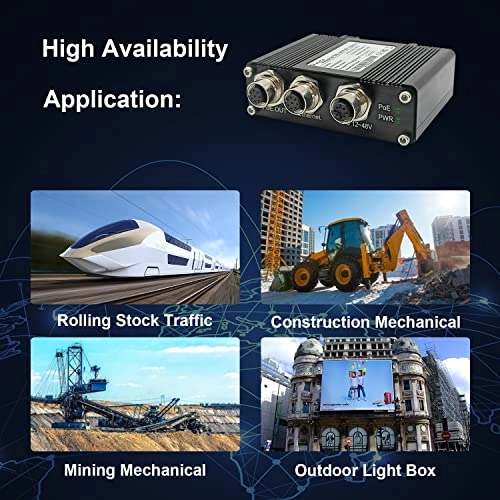 LNK-INJ301-M12 - 12~48V 30W 3 IEEE802.3at 10/100/1000Base-TX