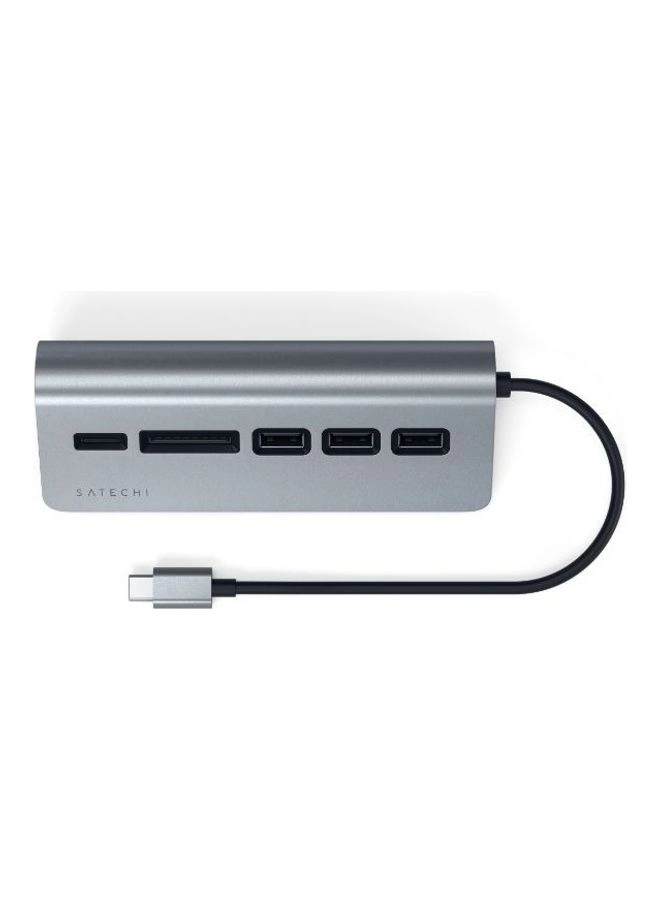 Slim Type C Aluminum USB Hub - 3xUSB 3.0 SD/MicroSD 5Gbps