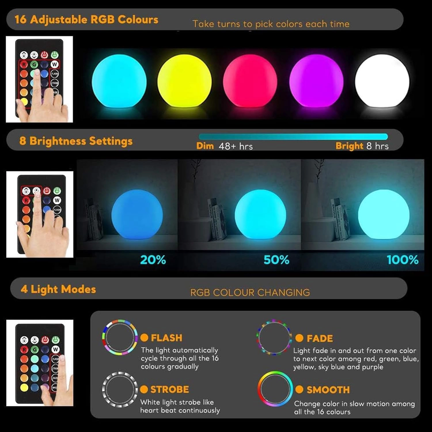 LED Ball Light - Night Light White