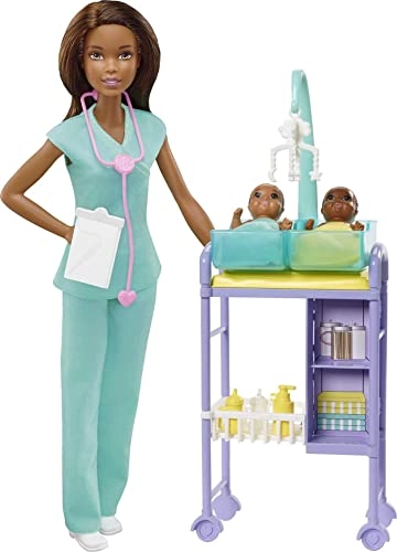 Careers Doll & Playset - Baby Doctor Brunette + Baby Doll - 2 + Furniture & Accessories - 11 piece(s) Ages 36+