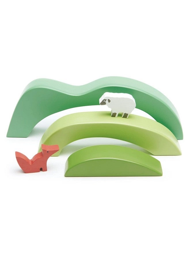 Green Hills View Wooden Stacking Building Toy - Animals