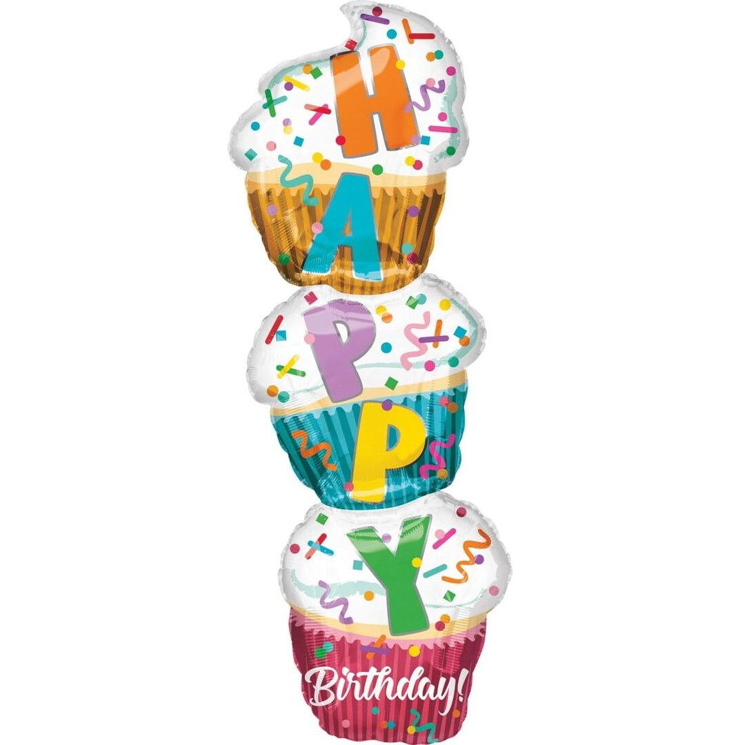 Party Zone Stacked Cupcake Foil Balloon