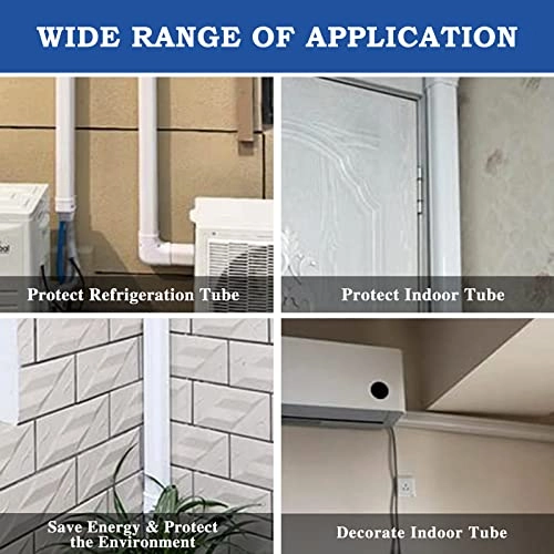 Mini Split Line Set Cover - fits for most central AC, ductless mini split air conditioners, and heat pumps of 7000 BTU, 9000 BTU, 12000 BTU, 18000 BTU, and 24000 BTU