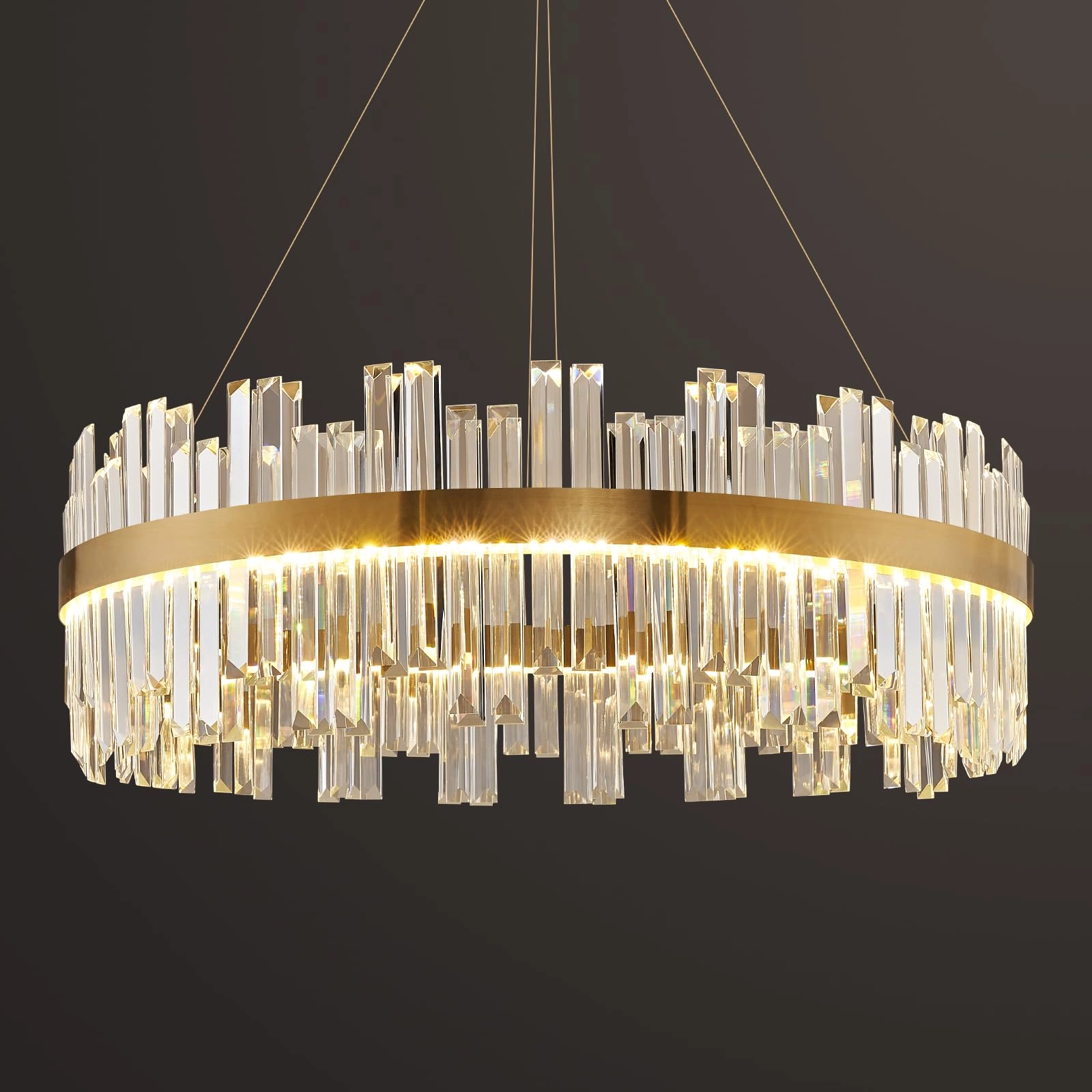 HONIEGG LED Crystal Chandelier - 3-Color Dimmable