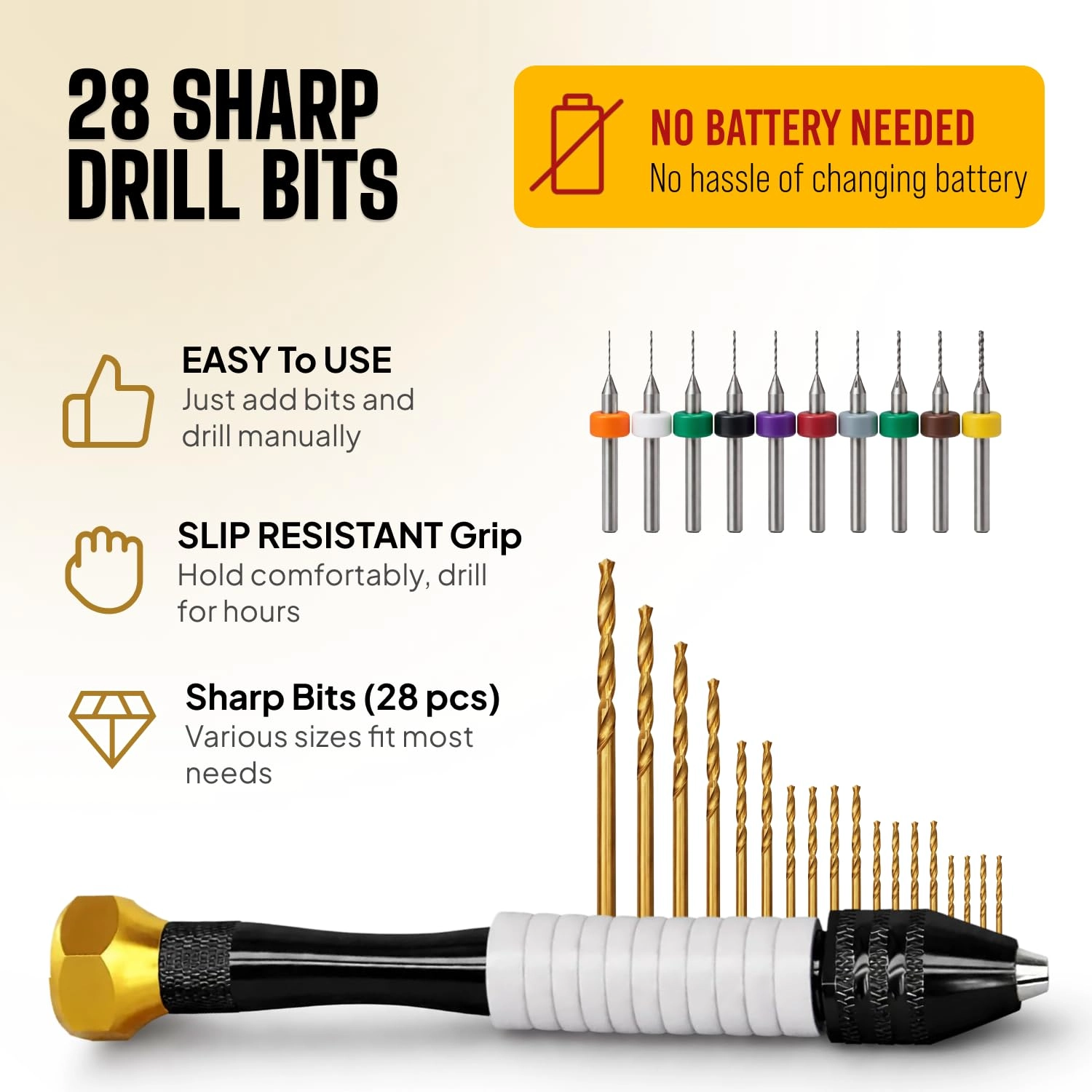 Pin Vise Hand Drill - 28 pieces 0.1mm-2.5mm