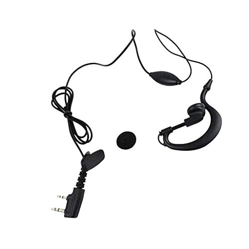 Walkie Talkie Earphone Microphone - 2-Pin 4 Pieces Black