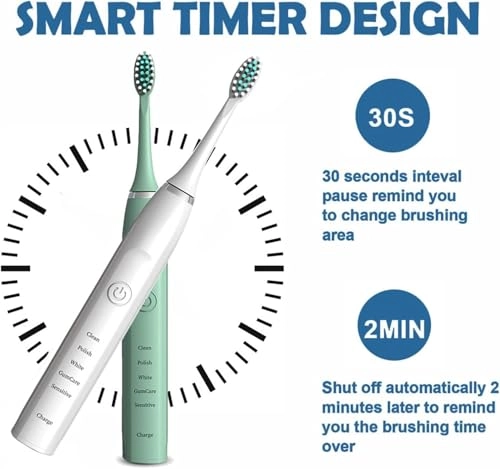 Sonic Electric Toothbrush - 4 Brush Heads 5 Cleaning Modes IPX7